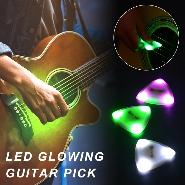 1/2pc LED Glowing Guitar Pick Plastic Guitar Touch Luminous Pick