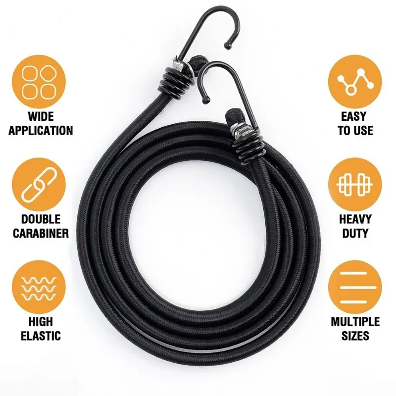 Motorcycle Luggage Strap Car Luggage Strap Rope Cargo Luggage Fixed Straps Elastic Rubber Tie Bicycle Motorcycle Riding Equipment 150/120/100/80/60/40cm