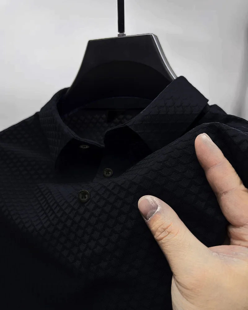 

Summer high-end new quick drying men's ice silk shirt collar POLO polo shirt
