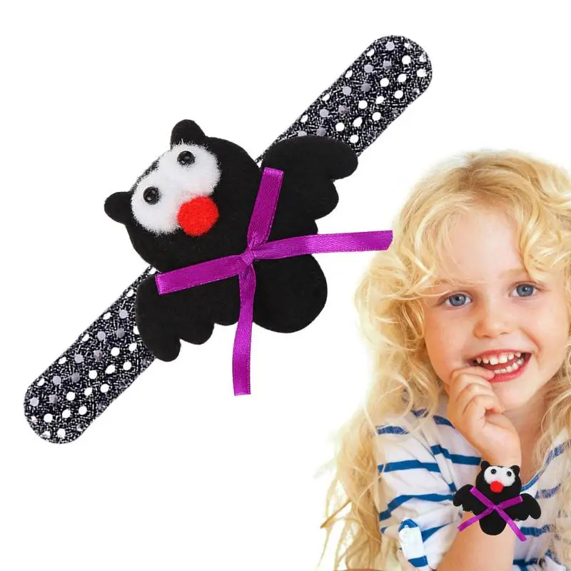 Halloween Snap Circle 3D Pumpkin Bat Ghost Snap Bracciali Cute Snap Bracciali Halloween Trick O Treat Bag Filler Toys For Kids