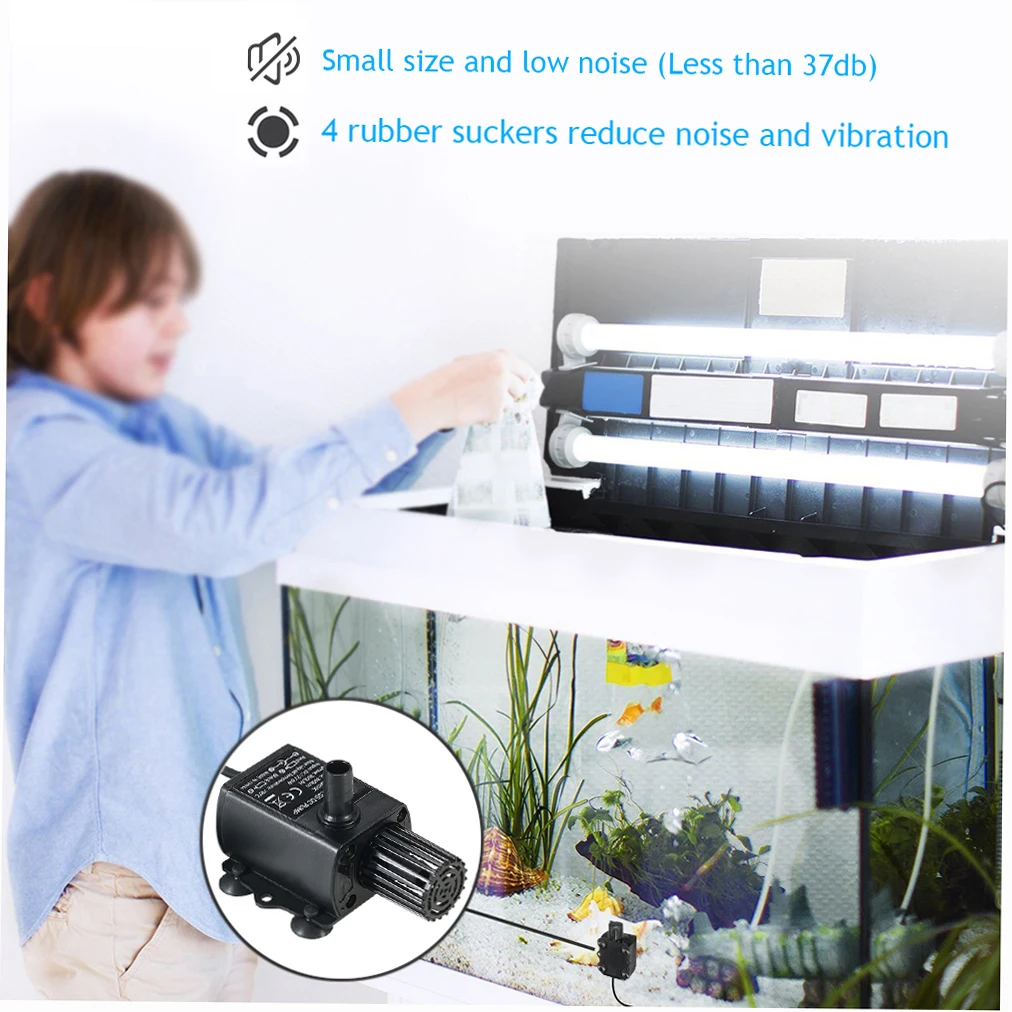 Ultra-Quiet Mini USB DC5V 4.8W Lift 300cm Brushless Water Pump With Female Waterproof Submersible Fountain Aquarium Circulating