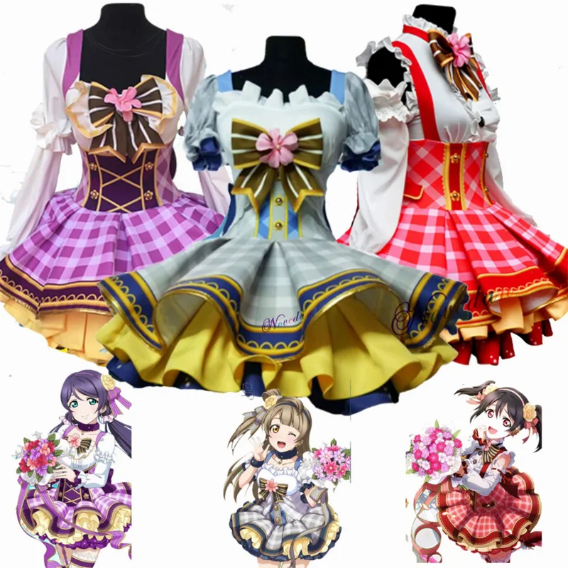 

Lovelive Flower Bouquet Cosplay Nico Kotori Tojo Maki Eli Ayase Nozomi Hanayo Lolita Dress Love Live Uniform Cosplay Costume