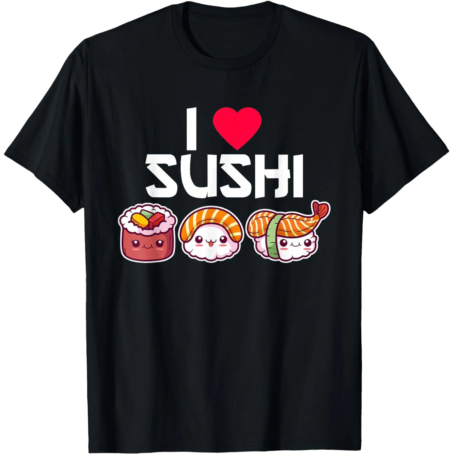 Lustige ICH Liebe Sushi Grafik T Shirts Männer Frauen Reine Baumwolle Humor Streetwear T-shirt Kurzarm Unisex Lose Kleidung