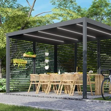  Customized adjustable outdoor gazebo waterproof louvered roof motorized bioclimatic aluminium pergola 