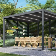 Gazébo d'extérieur réglable personnalisé, toit à persiennes étanche, pergola bioclimatique en aluminium motorisée