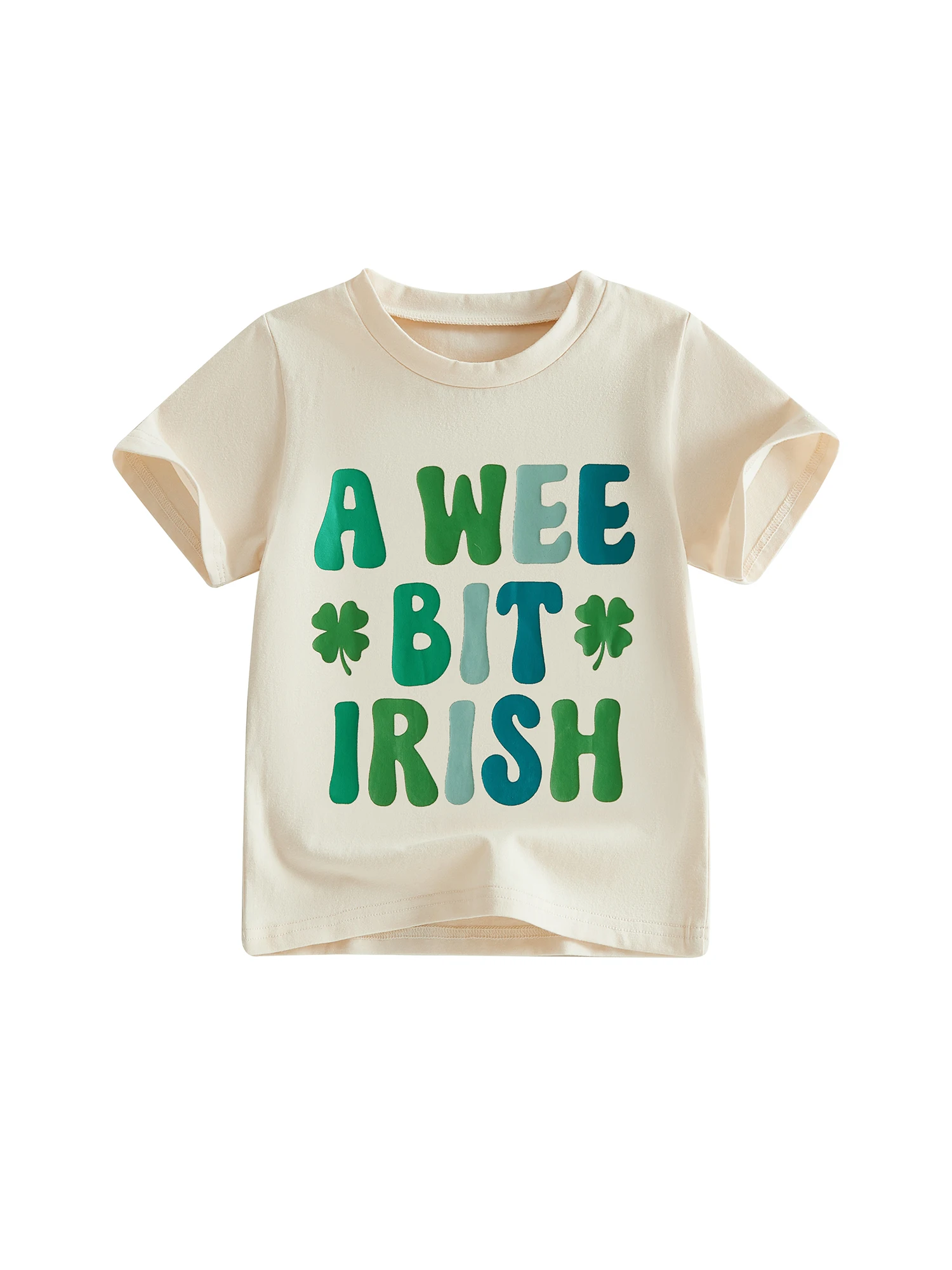 Irish Girl T-Shirts with Lucky Clover Print Short Sleeve Crew Neck Casual Summer Tops for Kids St Patrick s Day Outfit