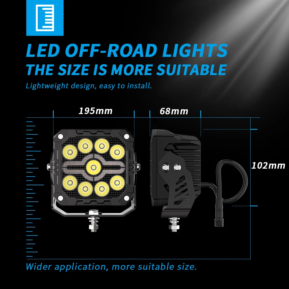 4Inch Auxiliary Auto Fog Light Work Fog Light Long Range Led Light Bar for Moto