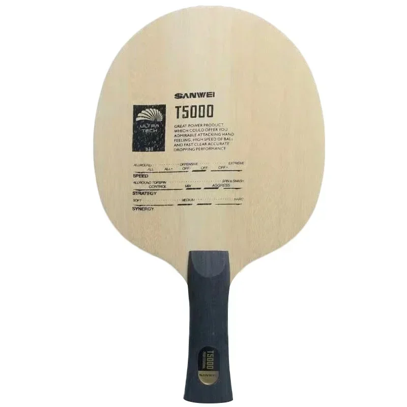 SANWEI T5000 Table Tennis Blade 5 Wood 2 Carbon Intermediate Ping Pong Blade Professional Offensive Fast Attack Ping Pong Bat
