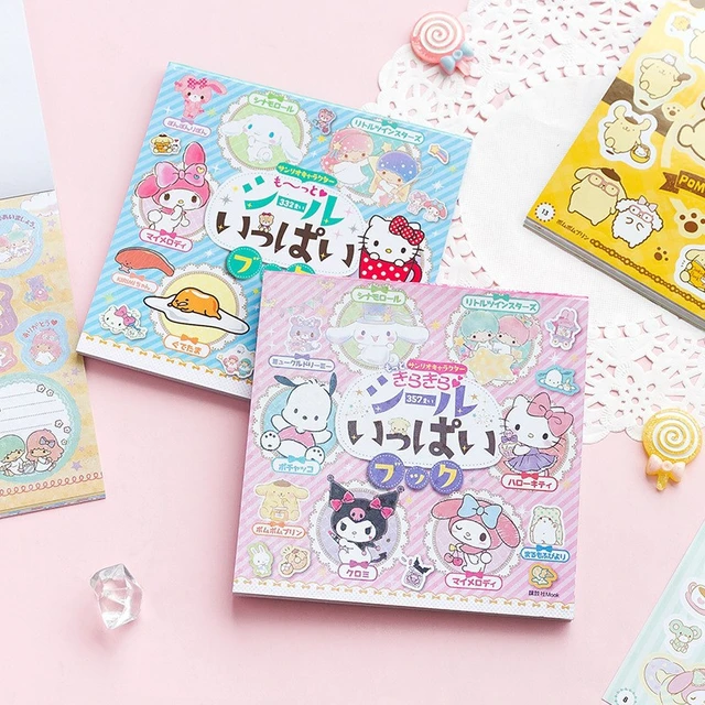 Sanrio Hello Kitty Kuromi Cartoon Stickers Ins Hand Book Decoration Sticker  Set Children Cute Creative Diy Sticker Book