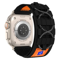 Premium Sports Nylon Strap - Woven Loop Bracelet for S11 - 10 42mm (Black)