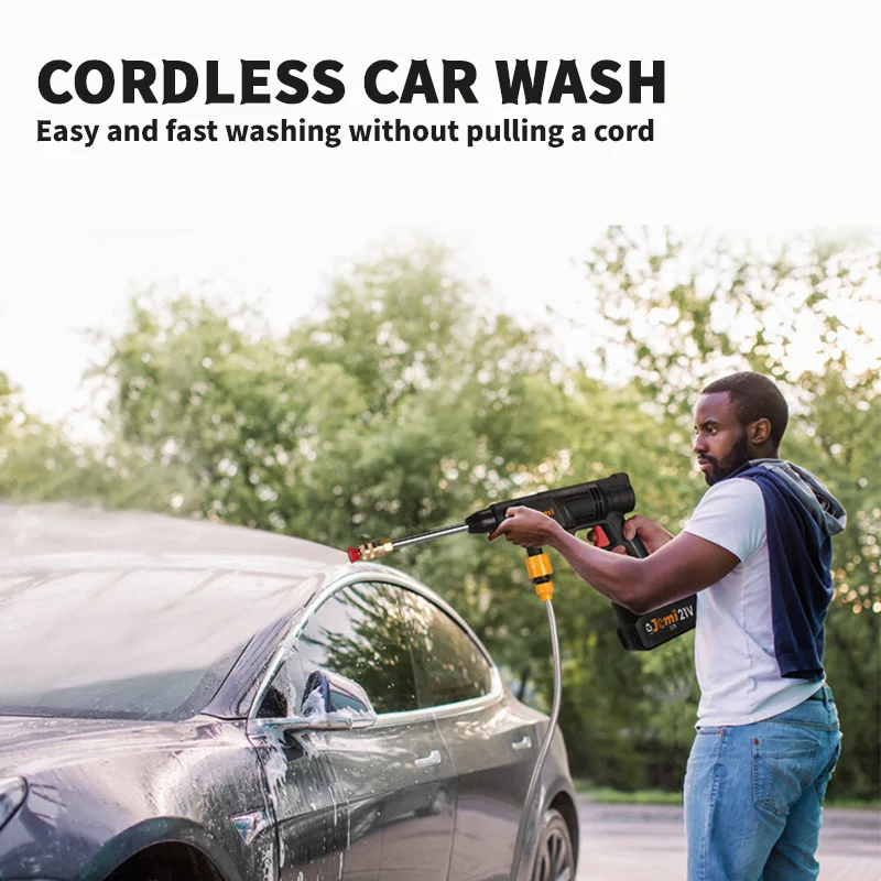 Jemi Tool 60Bar Cordless High Pressure Washer for Makita 18V Battery Home Car Wash Gun Garden Tools 2