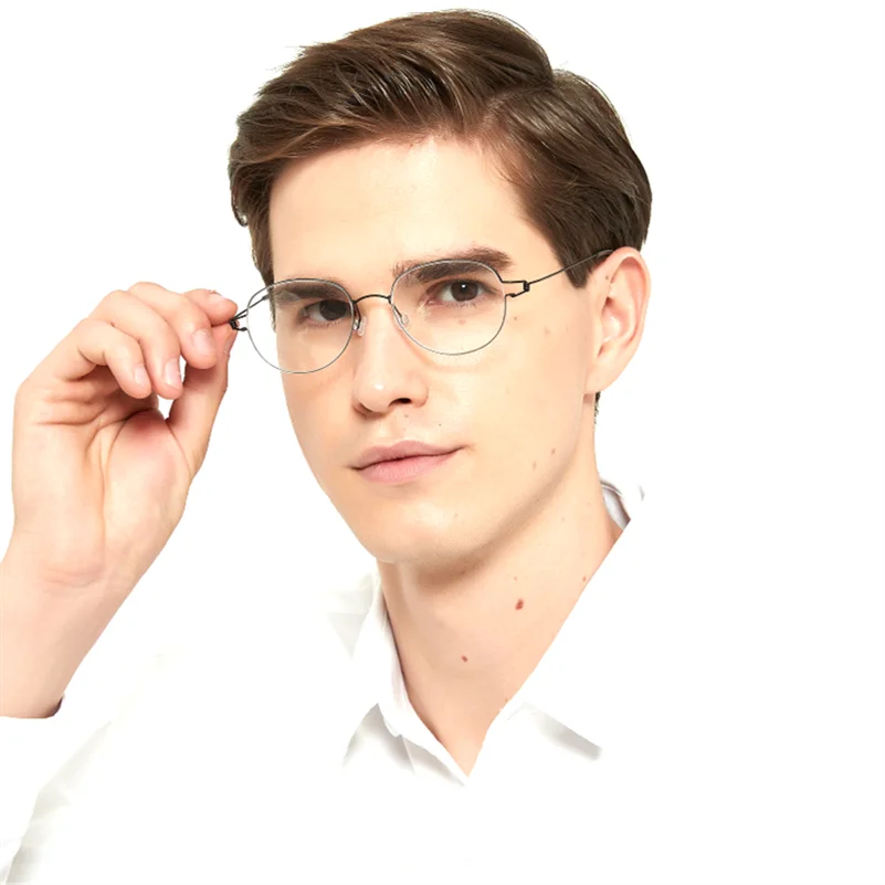 Titanium Round Eyeglass Frames Screwless Titanium Prescription