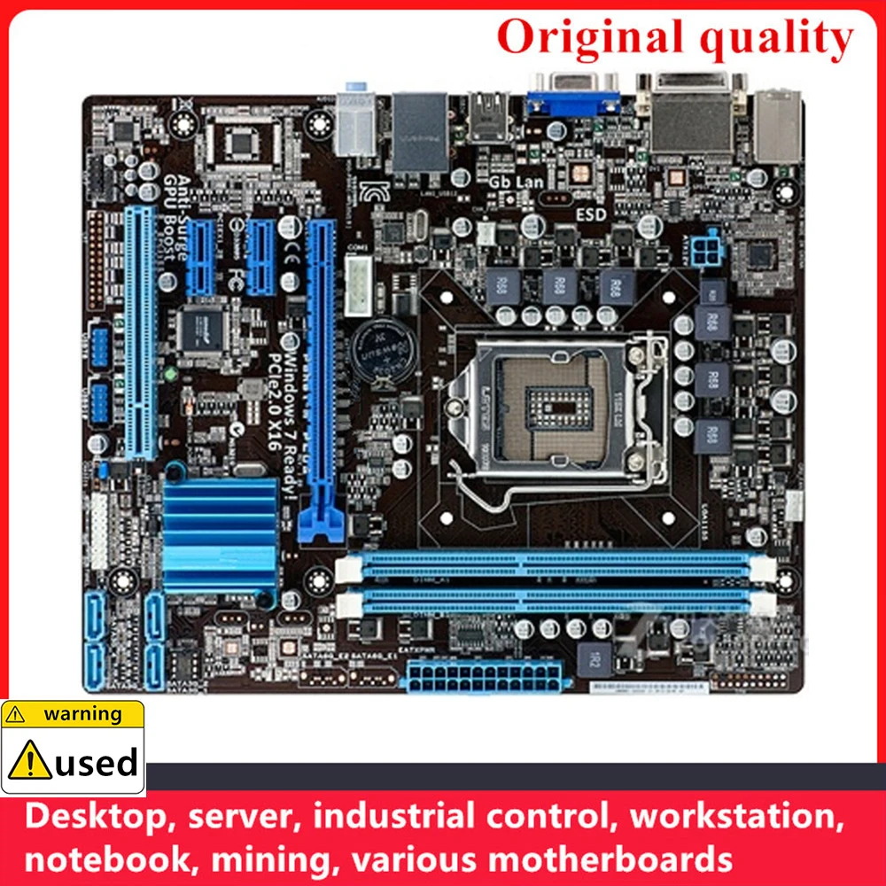 

Used For P8H61-M PLUS Motherboards LGA 1155 DDR3 16GB PCI-E2.0 M-ATX For Intel H61 Desktop Mainboard SATA II USB2.0