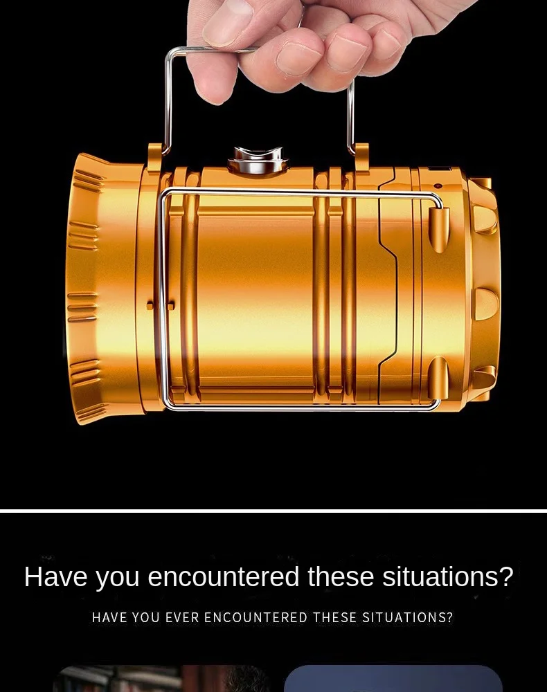 Description Picture 6 of itemCamping lamp 5800 solar lantern USB rechargeable portable household outdoor multifunctional night market convenient lighting