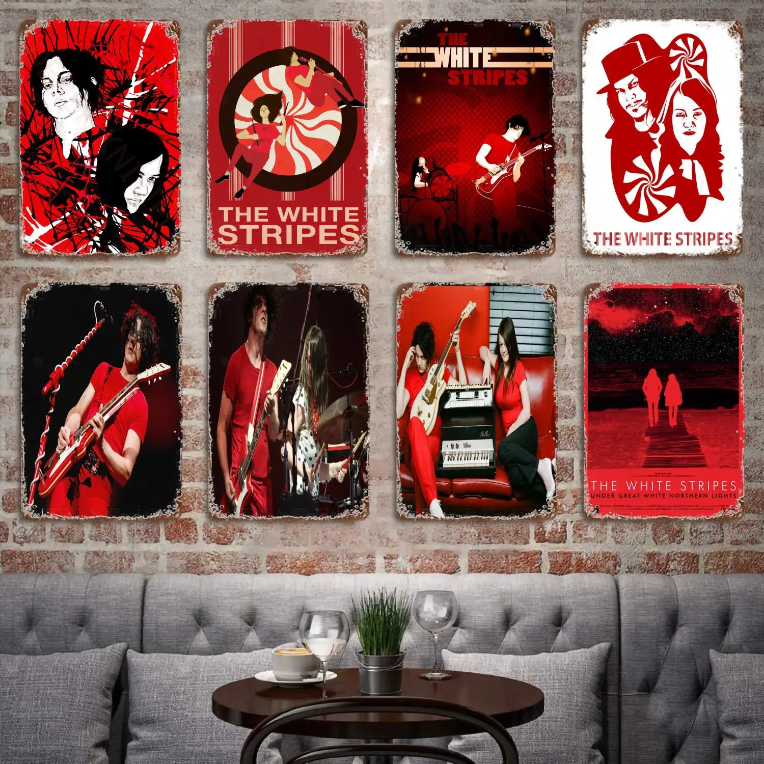 

The White Stripes Bands Decor Poster Vintage Tin Sign Metal Sign Decorative Plaque for Pub Bar Man Cave Club Wall Decoration