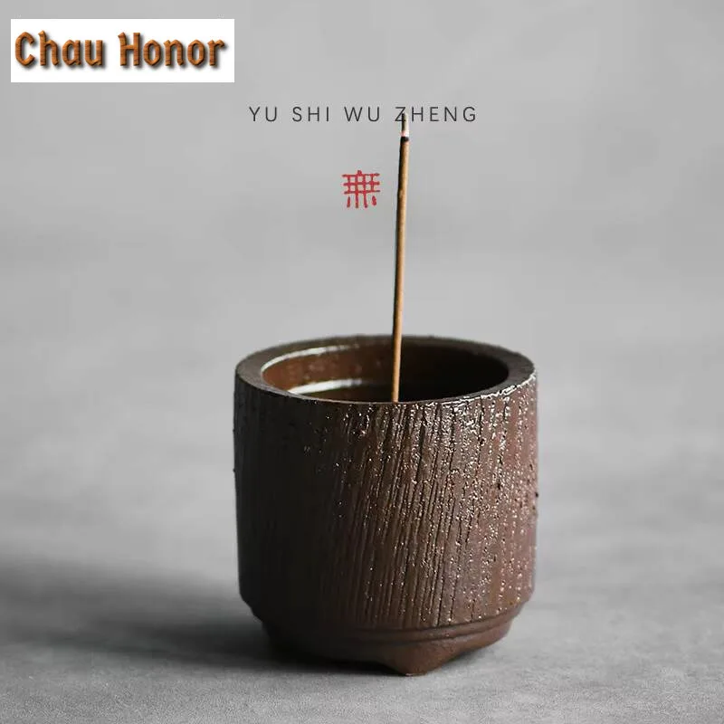 Wabi-sabi Wind Handmade Stoneware Incense Holder Zen Incense Smoke Waterfall Smell Distributor Small Teaset Supplies Ornaments