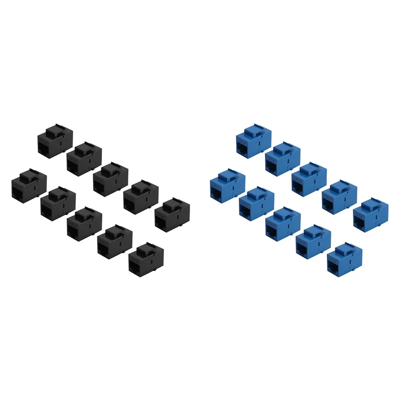

Удлинитель RJ45 Keystone Jack Cat6 20 шт., удлинитель Ethernet сети LAN Cat 6, разъем, адаптер, синий и черный