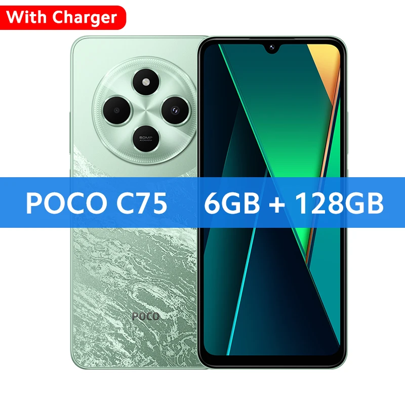 新品未開封POCO C75 6GB/128GB 2台)グローバル版 POCO C75 Global Version Smartphone NFC 128GB 256GB 6.88