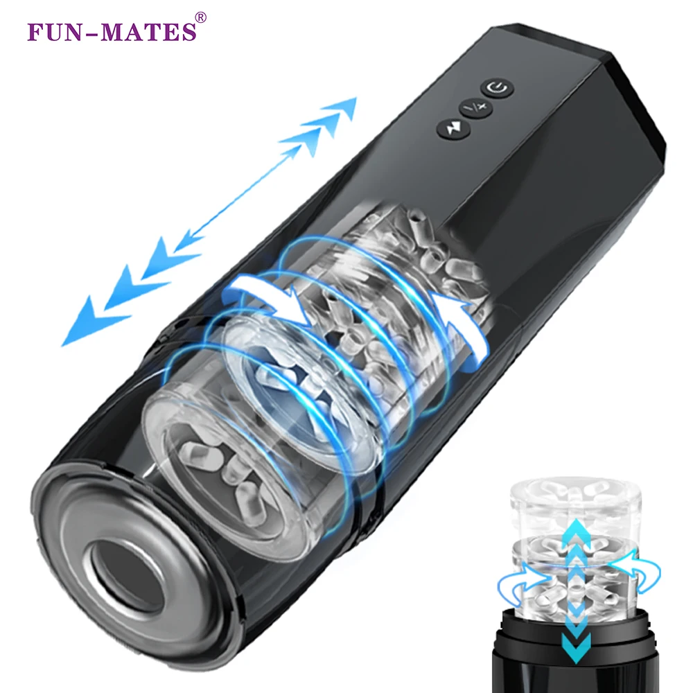 Automatic Telescopic Rotating Masturbator For Men Realistic_voghion.com
