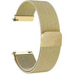 Premium 18mm Milanese Loop Metal Magnetic Bracelet Strap - 18MM Width Band (ML - Gold)