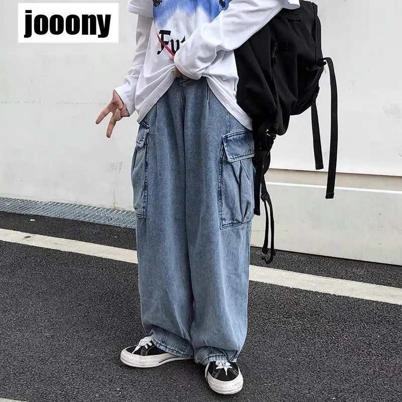 Wide-leg Jeans Men's Autumn Daddy Trend Student Loose Straight-leg Pants  Japanese Retro 1 Pocket Loose Wild Fashion 2022 New - Jeans - AliExpress