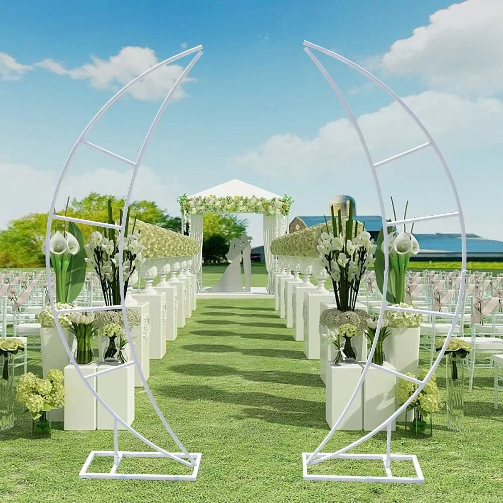 Wedding Moon Archway Backdrop Stand Metal Wedding Background Display Stand 2 Pcs Arch Frame Flowers Greenery Balloon Decoration