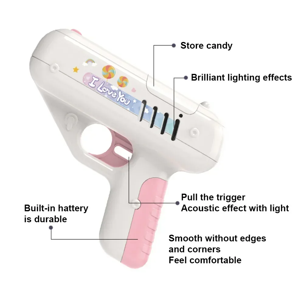 Mini Lollipop Gun Candy Gun Cute Animal Love Surprise Lollipop for Boyfriend Creative Kids Baby Children Toy Girl Friend Gift 3