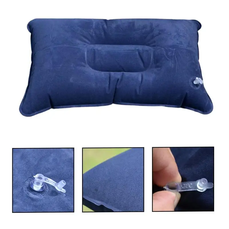 Portable Inflatable Pillow Outdoor Camping Pillows Air Inflatable Neck Pillows Folding Rest Pillow Travel Back Relaxing Tool