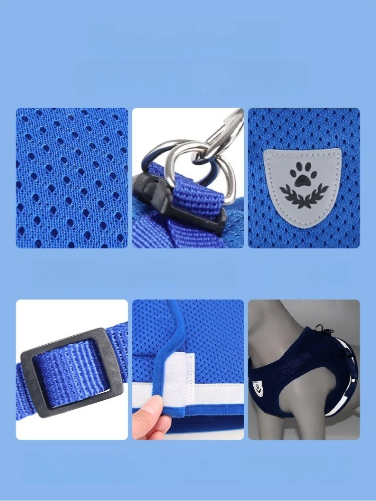 Vest-Style Dog Harness with Reflective Leash - Breathable No-Pull Pet Harness for Small and Medium Dogs