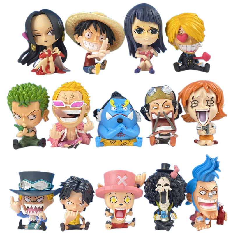 

One Piece Anime Figures Luffy Zoro Q version Model Sanji Nami Usopp Hancock Brook Action Figure PVC Action Lovely Toys for Kids