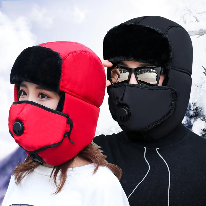 Hat Men And Women Winter Lei Feng Cap Padded Windproof Warm Cap Outdoor Cold Cycling Cotton Caps Thick Gorro Felpa Free Shipping
