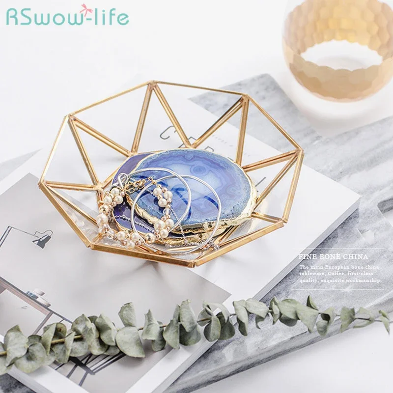 

Light Luxury Simple Glass Phnom Penh Octagonal Tray Cake Snack Fruit Snack Dessert Plate Home Kitchen Supplies