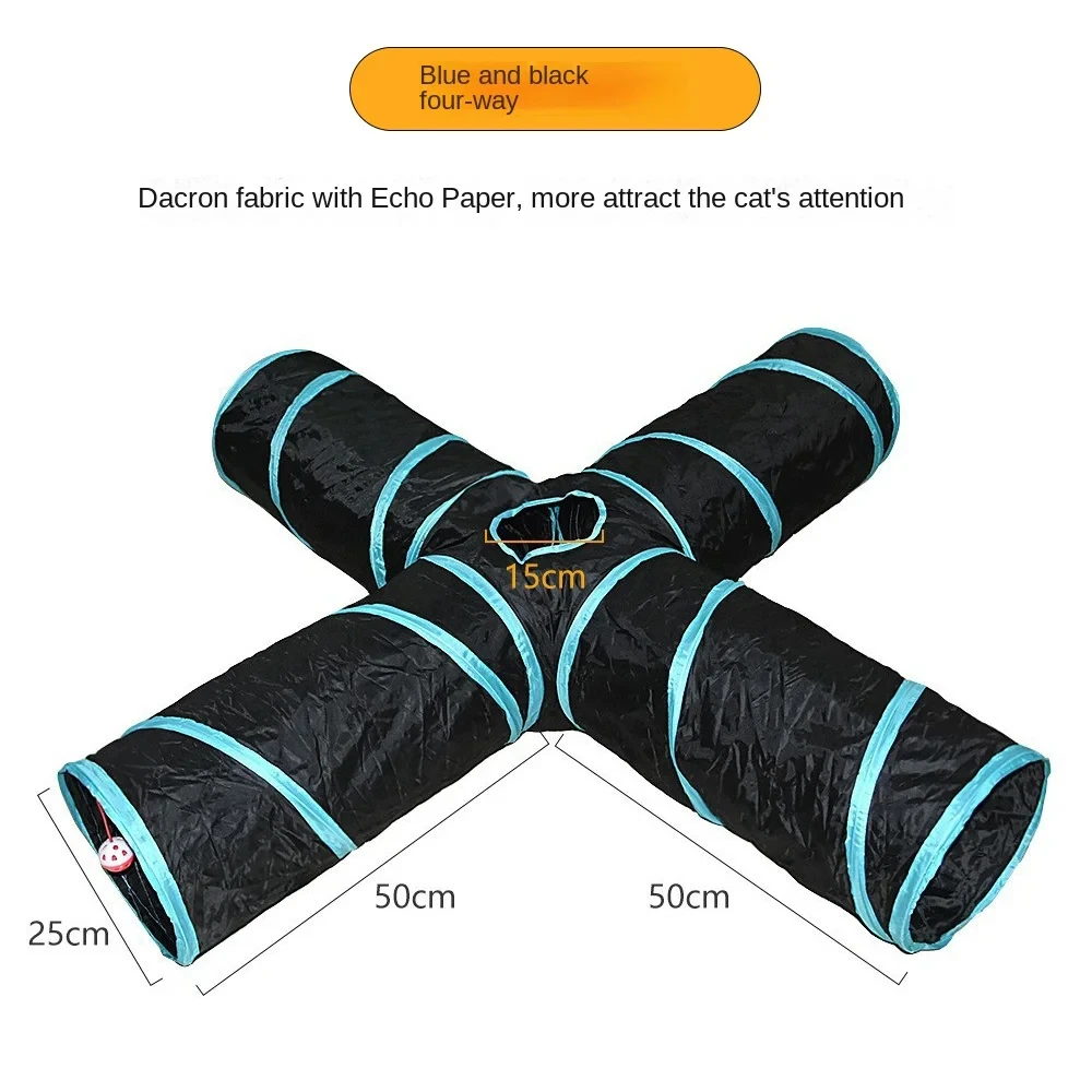 Cat Tunnel Foldable Pet Supplies Cat Play Tunnel Toy Breathable Drill Barrel for Indoor cat tunnel toy