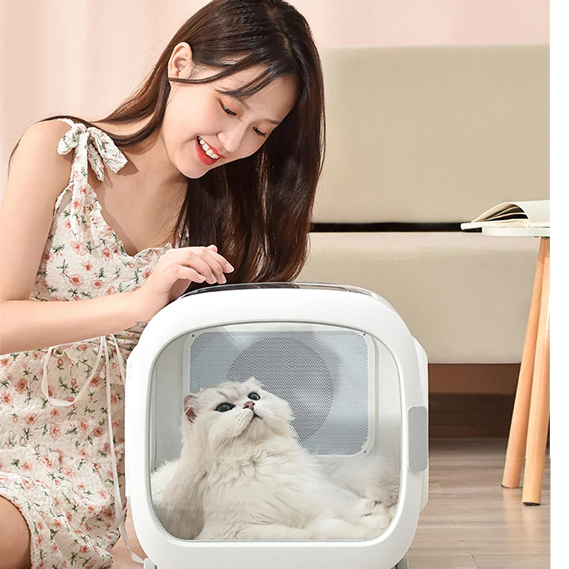 고양이 손질 도구 애완 동물 헤어 드라이어, 개 뜨거운 공기 순환 건조기 기계, 휴대용 자동 블로우 드라이어, 애완 동물 상자
