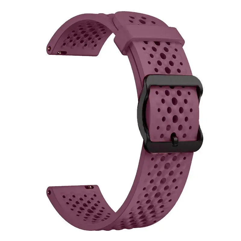 Silicone Breathable Smartwatch Strap, 20/22mm