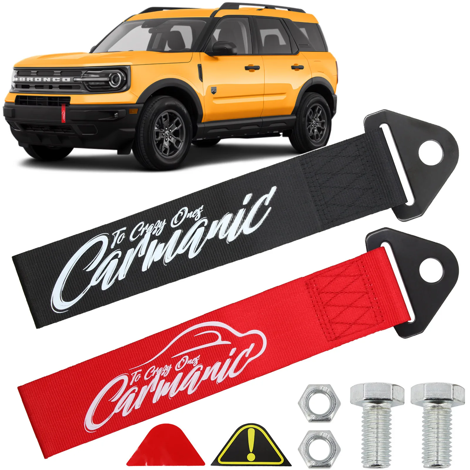 Tow Strap Car Racing Ropes Auto Bumper Eye Trailer Towing Hook for Ford Bronco U725 Sport 2021