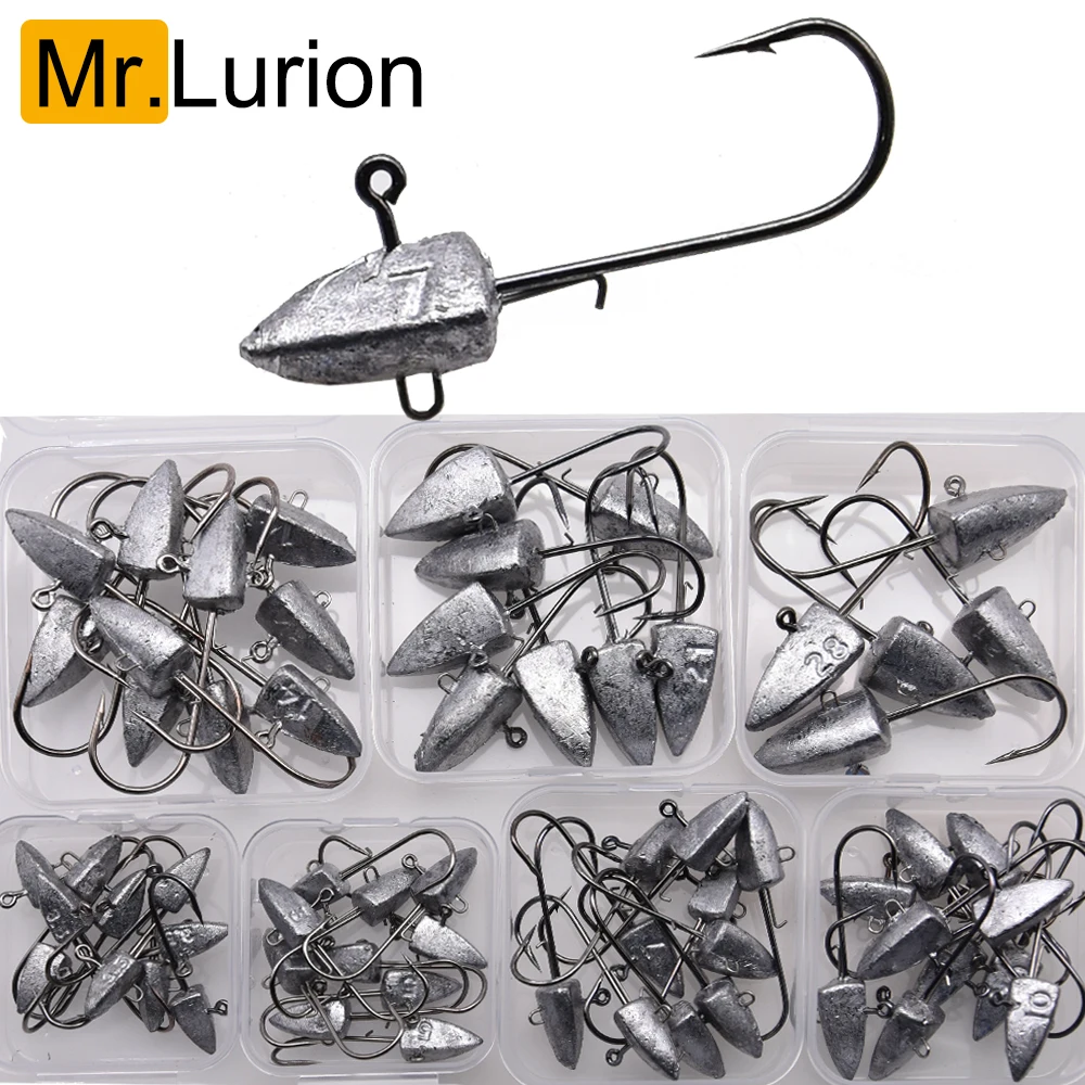 Hameçons Triangle Head NED MrLurion 3.5g-28g pour leurres souples - pêche au jig et appâts naturels