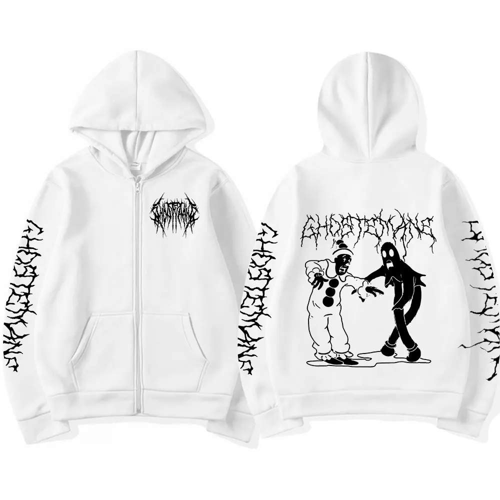 thumbnail image 1 of Sudadera con capucha con cremallera Ghostemane limitada, sudaderas con capucha con estampado gráfico, sudaderas con cremallera gótica de Metal Rock, ropa de calle Harajuku, abrigos, 1 of 3