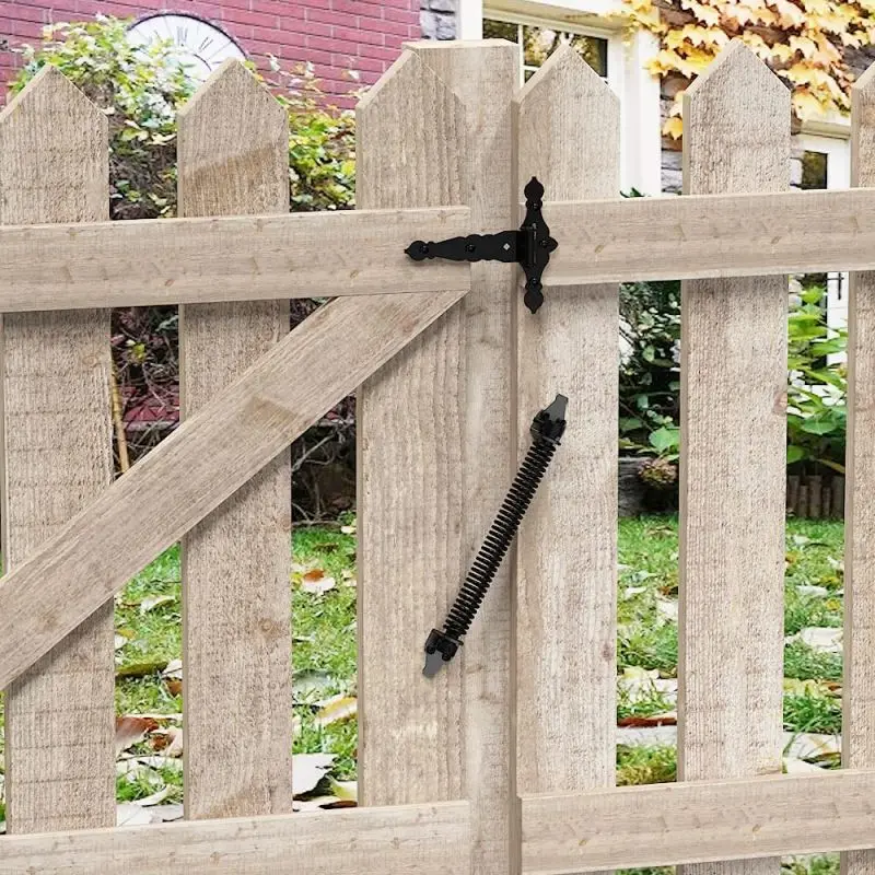 1/2pcs Gate Spring Closer Fence Spring Fence Door Hinges Self Closing Metal Gate Garden