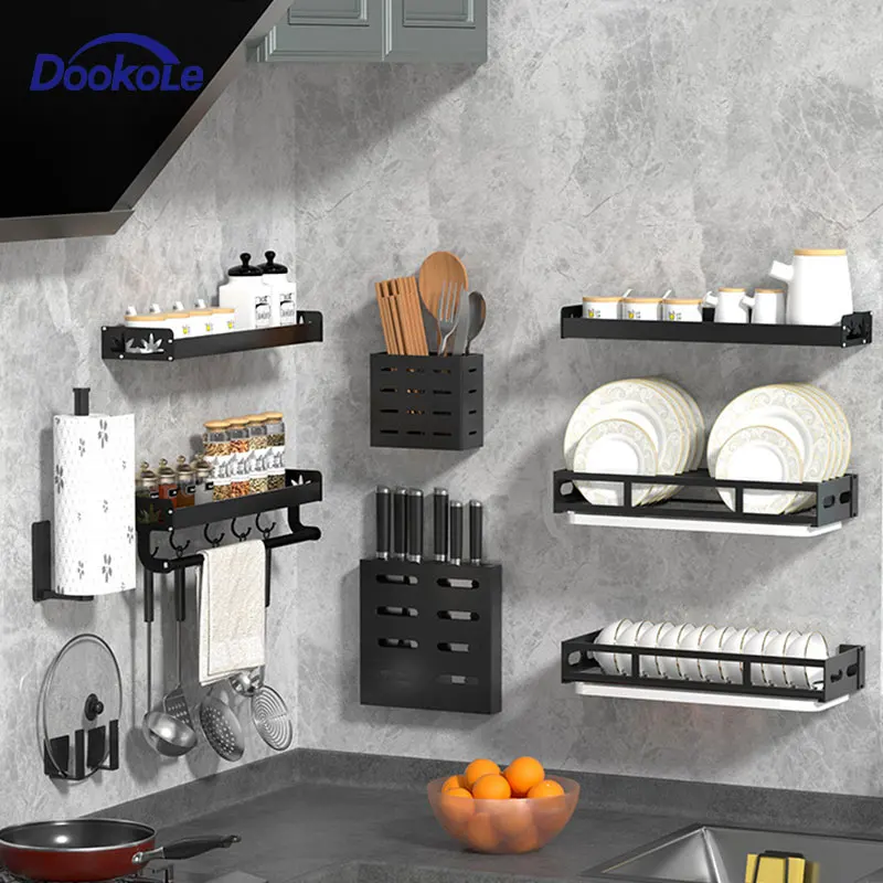 DOOKOLEStainlessSteelKitchenShelveswithHooksKitchenrackswith