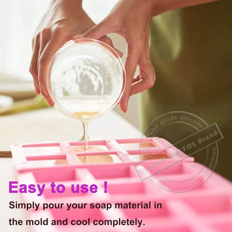 Silicone Soap Molds 6 Cavities Rectangle Silicone Soap Molds for Homemade Craft Mold Cake Mold Chocolate Ice Cube Tray