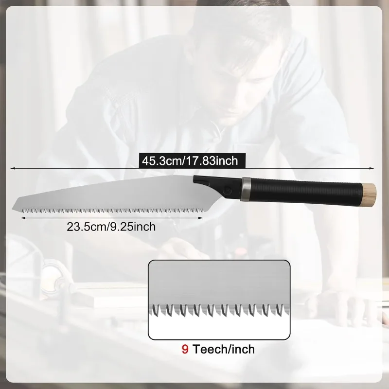 Japanese Pull Saw 10 Inch Hand Saw with Detachable Blade Wood for Woodworking Gardening