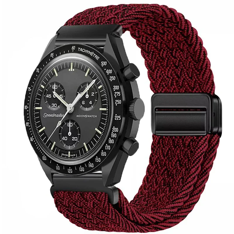 Universal Nylon Loop Strap - 22mm, Magnetic Weave Bracelet, 20mm Adjustable Band