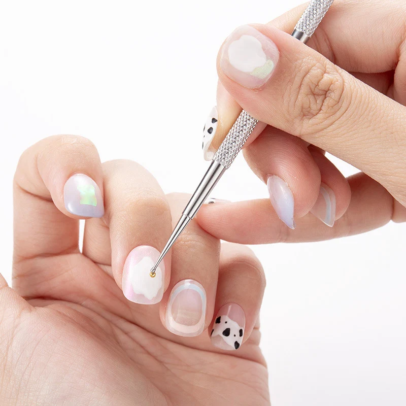 4pcs Nail Art Dotting Pen Dual Ended Stainless Steel Nail Art Liner Brushes UV Gel Dotting Painting Drawing Pen DIY Tools 4