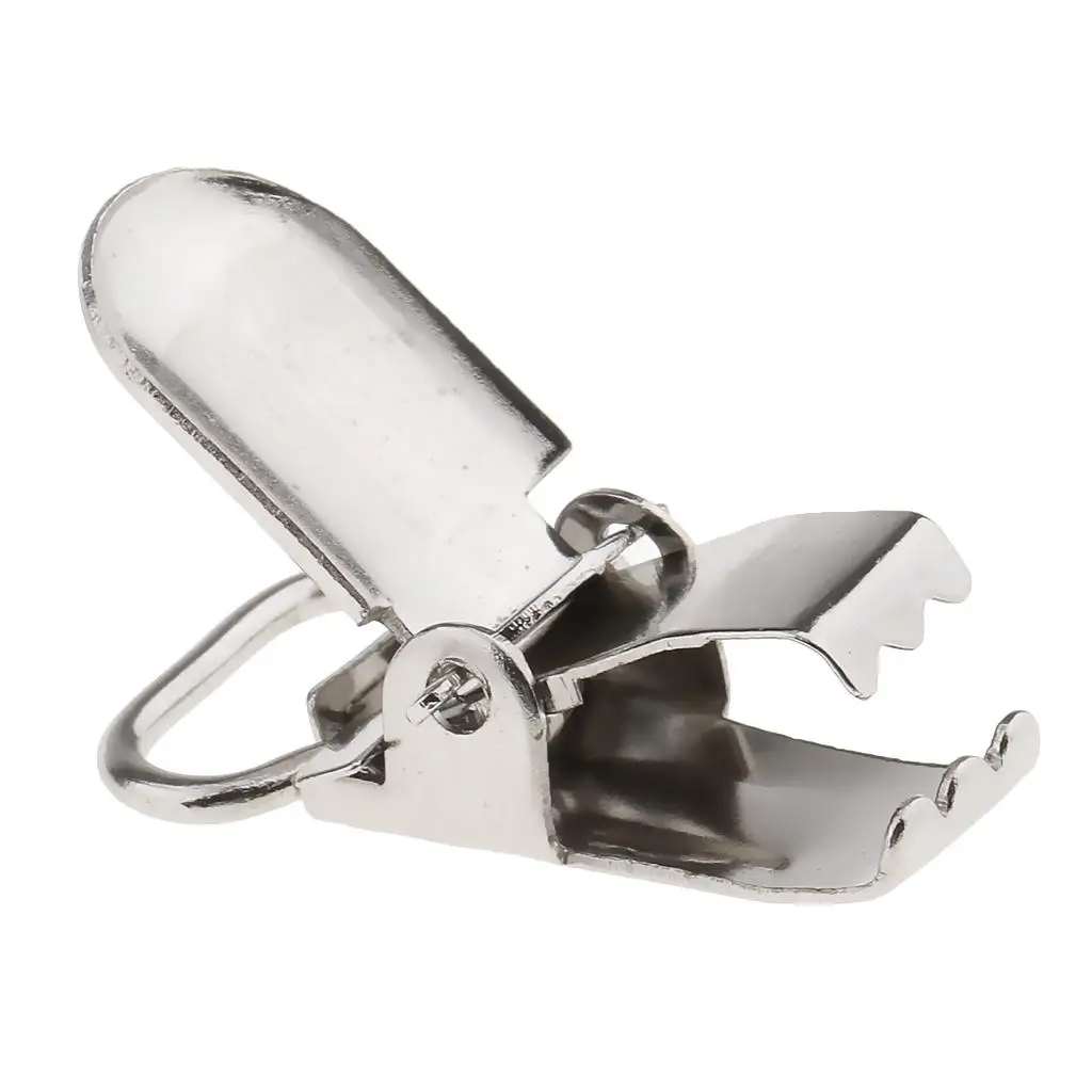 20 개/몫 금속  젖꼭지 서스펜더 클립 웨빙 더미 스트랩 홀더 공예 후크 공예 봉제 도구 28x10mm 실버