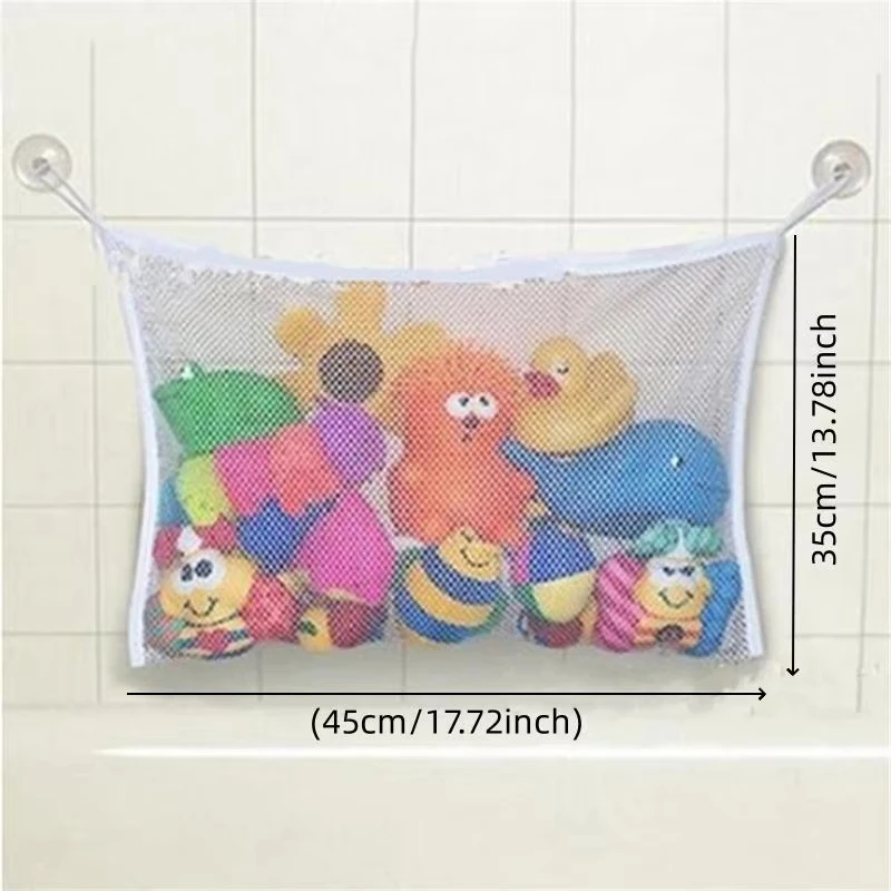 Baby Bathroom Mesh Bath Bag Kids Cartoon Basket Net Children's Games Network Waterproof Cloth Sand Toys Beach Storage Organizer