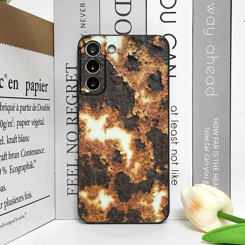 Artistic Rusty Metal Surface Pattern Shockproof Phone Case with Soft Cover