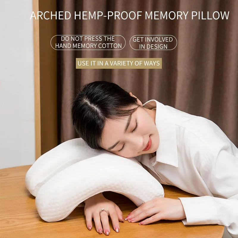 

Arch U-shaped Nap Pillow Curved Memory Foam Sleep Neck Cervical Pressure Belt Arm Rest Hand Pillow Side Office Support
