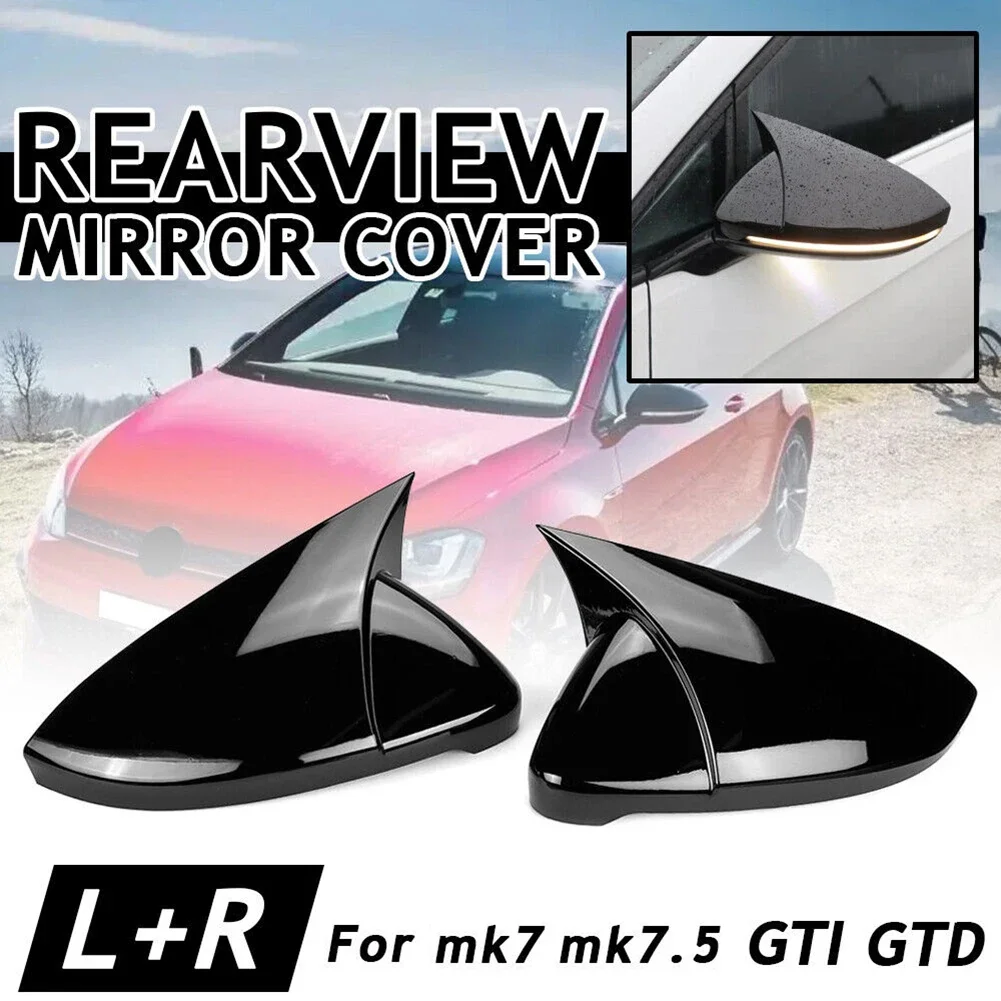 

2Pcs Wing Mirror Cover Caps Replacement 5G0857537 5G0857538 Compatible For Golf Mk7 Mk7.5 GTD R 2014-2019 Dropshipping