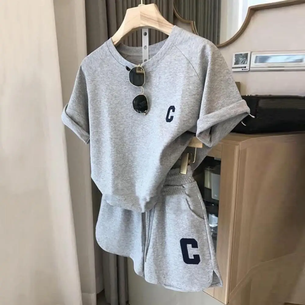 Summer Clothing For Women Loose Casual Sports Wide Leg Shorts Two Piece Sets Womens Outifits Korean Fashion Solid Outifits